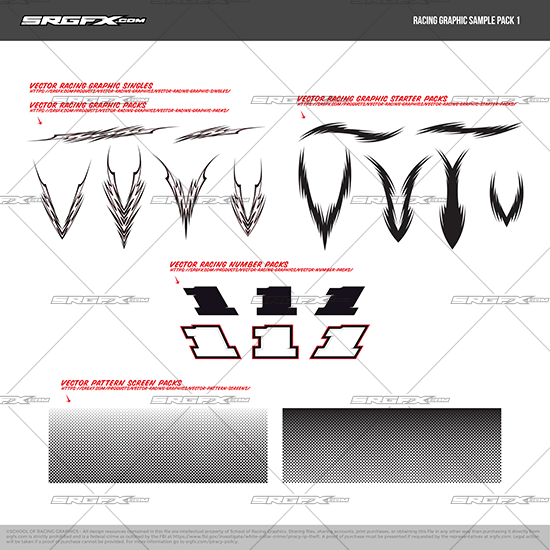 FREE Vector Racing Graphics Sample Pack 1