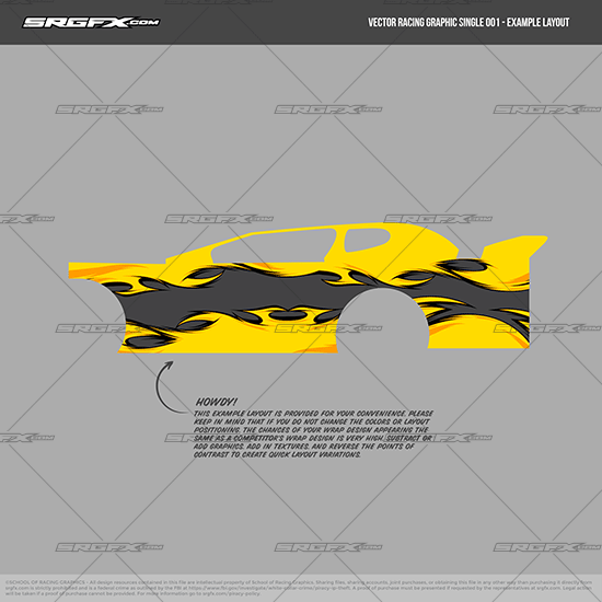 Hooked, wave, pointed and feathered vector racing graphic