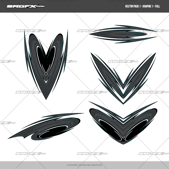 Edgy oval vector racing graphic