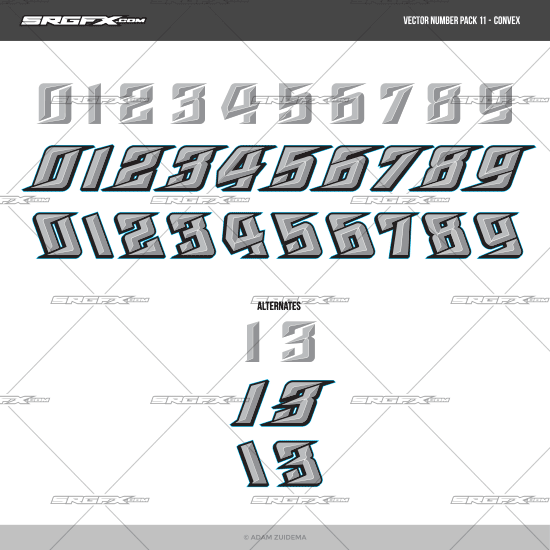 SRGFX Number Pack 11 - Convex