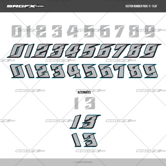 SRGFX Number Pack 11 - Flat