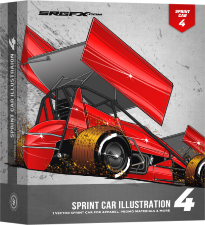 SRGFX Sprint Car Illustration 4 Box