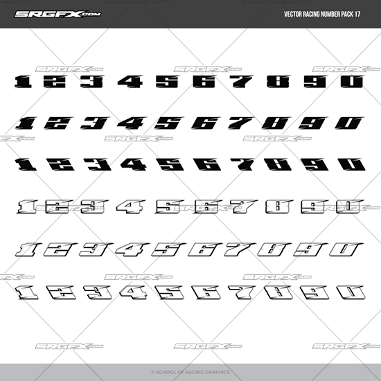 SRGFX Racing Number Pack 17