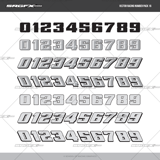 SRGFX Vector Racing Number Pack 16