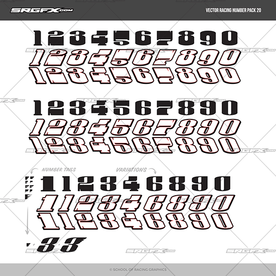 SRGFX Vector Racing Number Pack 20