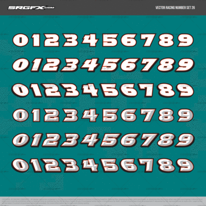 SRGFX Vector Racing Number Set 026