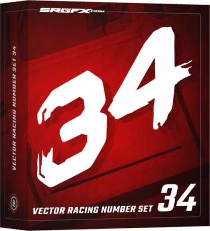 SRGFX Vector Racing Number Set 34 Box