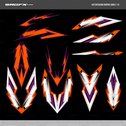 This vector Racing Graphic includes sharp points, straight lines and jagged edges.
