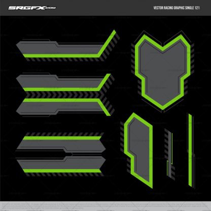Vector Racing Graphics 121 with geometric shapes and barricade lines