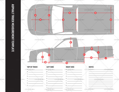 Five Star Bodies Asphalt Truck wrap layout measurement template