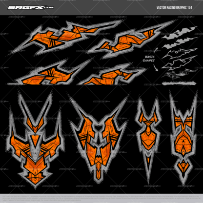 Vector Racing Graphics 122 with geometric, industrial grunge shapes