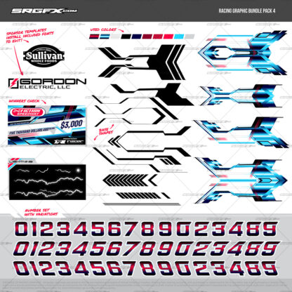 SRGFX Dystopian Futurism Racing Graphic Bundle Pack 4