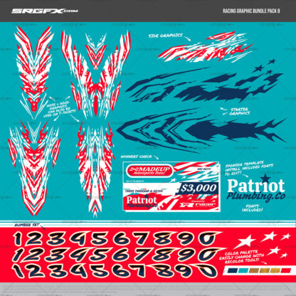 Patriotic Camo Dazzle Racing Graphic Pack 8
