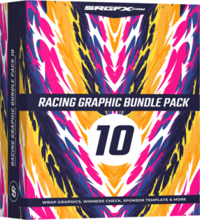 Geometric speed hatches modern racing graphics.