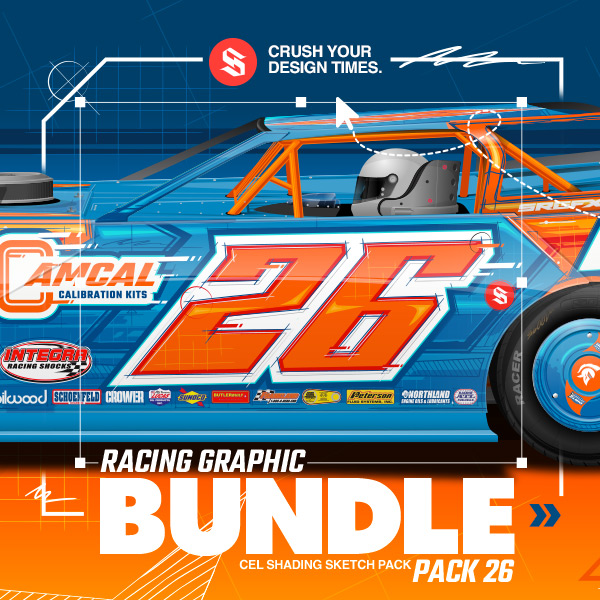 Cel Shading Racing Wrap Graphic Bundle Pack 26